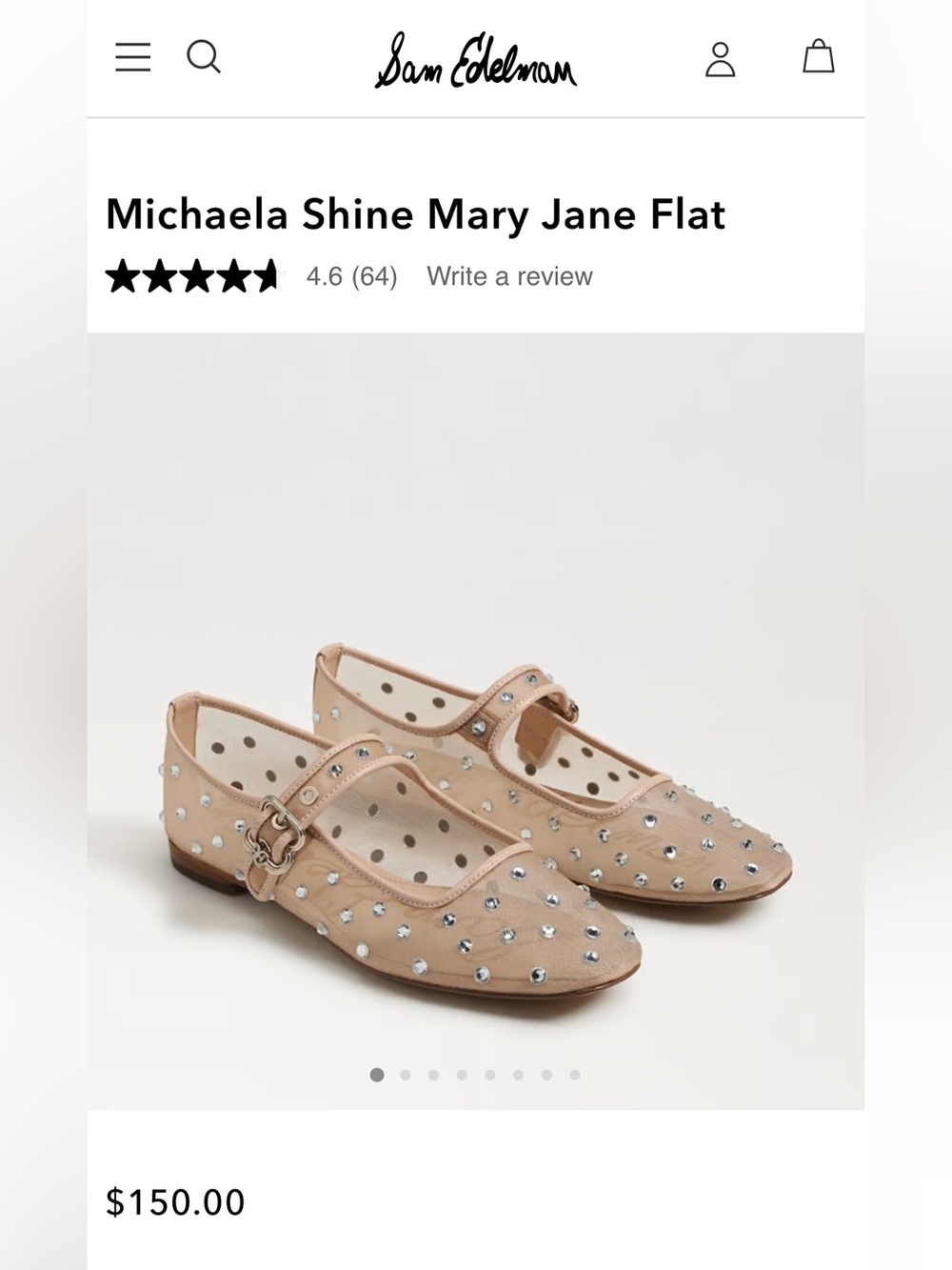 Sam Edelman Michaela Shine Mary Jane Flat - Size 7